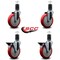 Service Caster 5'' Red Poly Wheel Swivel 1-5/8'' Expanding Stem Caster Set 2 Brakes, 4PK SCC-EX20S514-PPUB-RED-2-PLB-2-158 - alternate 5